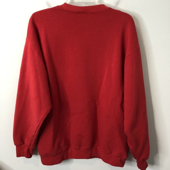 Walt Disney World Mickey Mouse Santa Hat Sparkle Red Sweatshirt Size Large - Picture 6 of 9